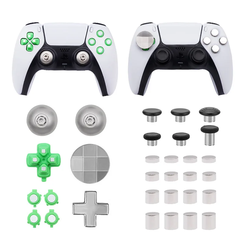 

10sets Metal Buttons Set For PS5 DualSense Controller Button Abxy D-pad Increase Button Replacement Game Accessories