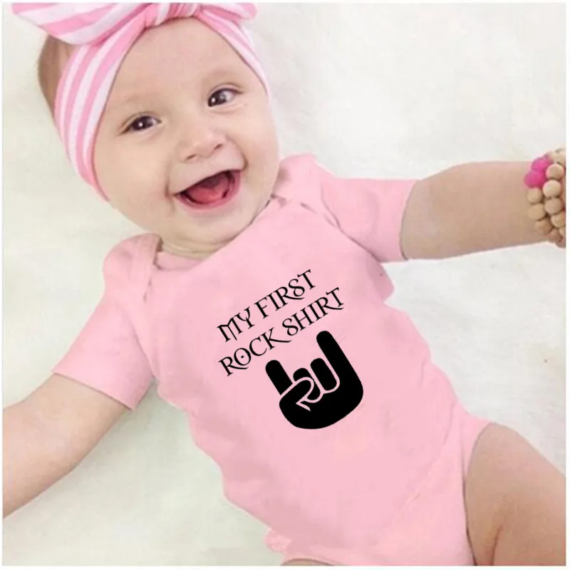 Newborn Baby Short Sleeve Cotton Baby Bodysuit Cute Baby Boy Clothes Jumpsuit Infant Outfit Baby Body Rock 0-18 Months