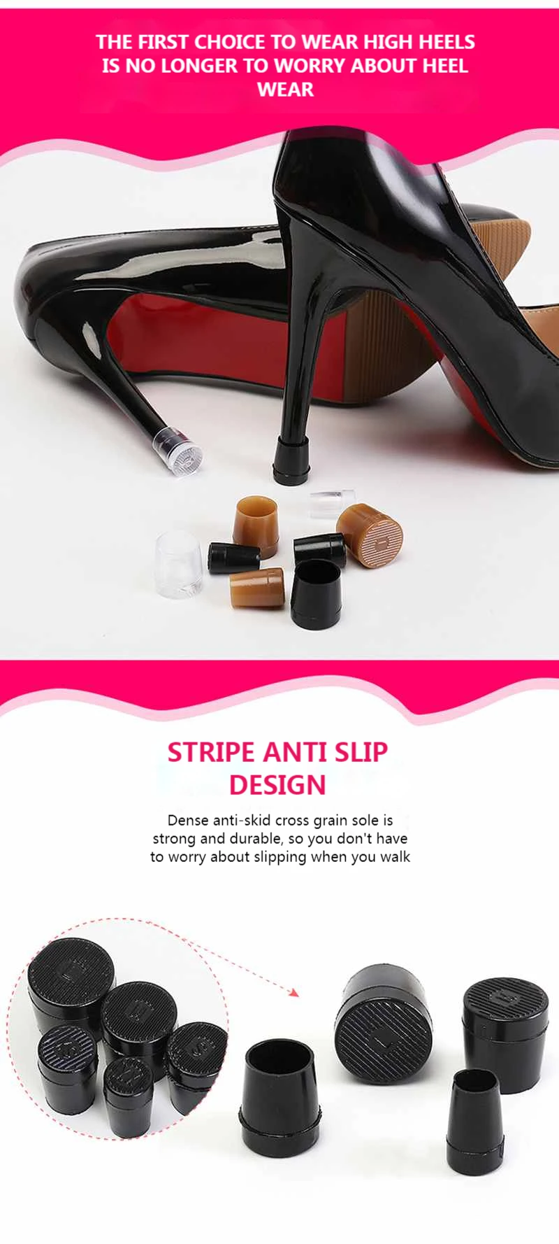 2Pcs Woman High Heels Shoe Covers Square TPU/PVC Material Soft Damping Heel Protector Non-slip Heel Protector