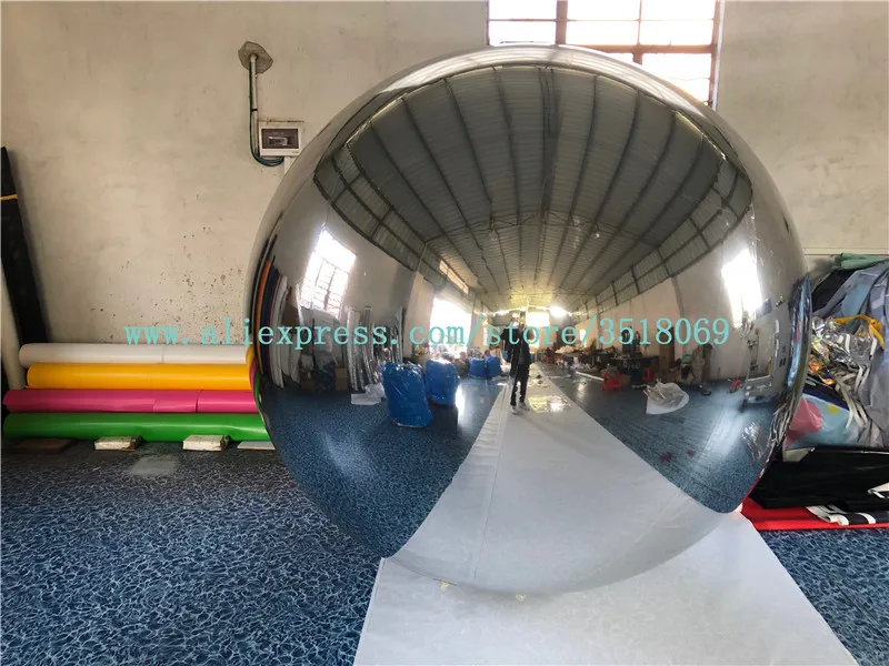 Best selling decoration chrome mirror balloon sliver inflatable reflective ball sliver inflatable mirror ball for event party