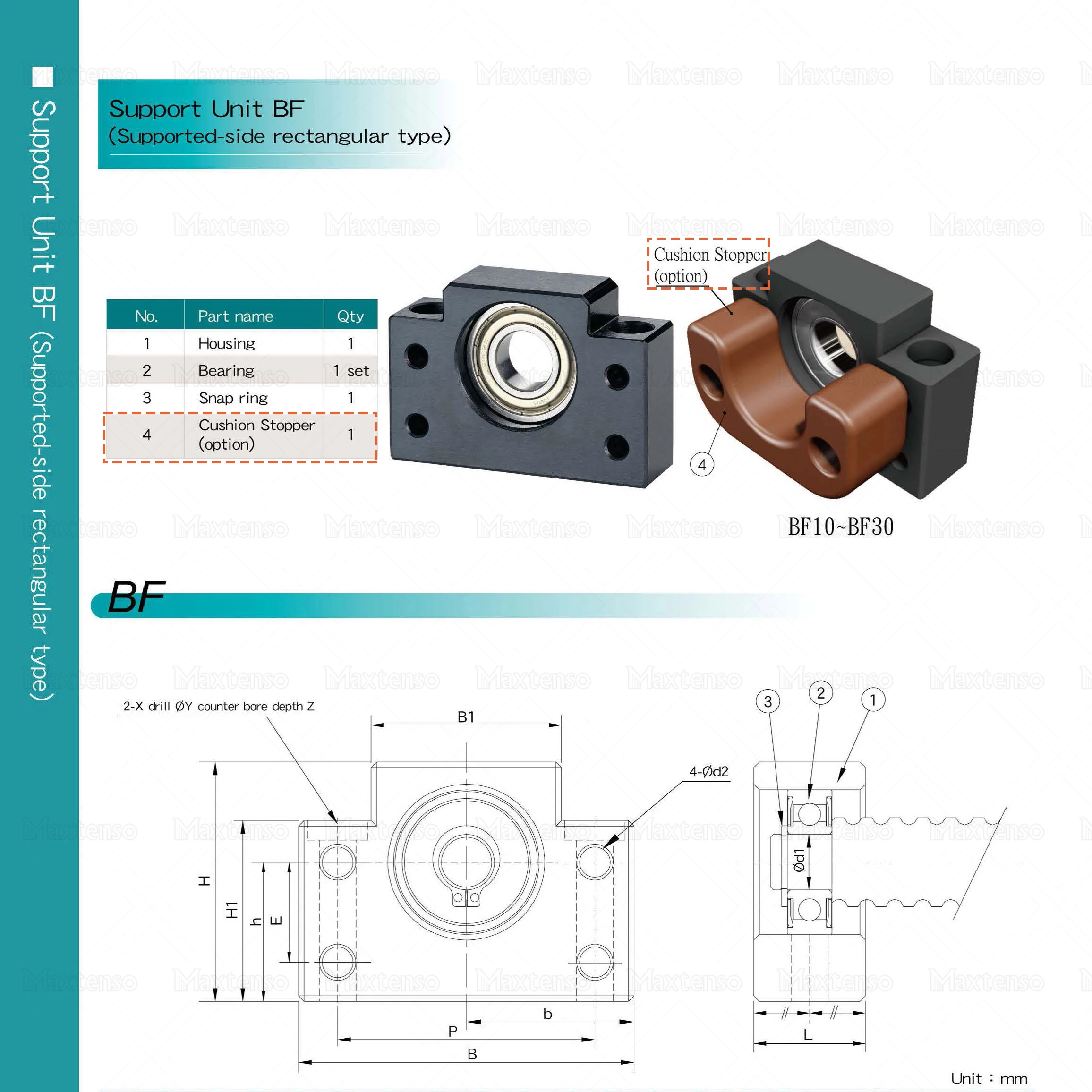 SYK-Unité de support professionnelle BF35 BF40, côté pris en charge C3 C7 BK35 BK40, vis à billes au sol, extrémités de charge rapide, pièces CNC haut de gamme MTO