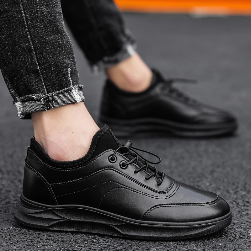 

2020 Men Tennis Shoes High Top Chunky black leather Sneakers Gym Sport Shoes Breathable Ankle Boots Men Footwear Tenis Masculino