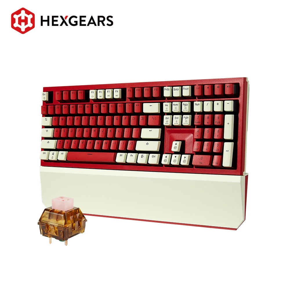 

HEXGEARS X5 Kailh Switch Gamer Keyboard PBT Keycaps 104 Keys Mechanical Keyboard Hand Rest USB /2.4Ghz Wireless teclado mecanico