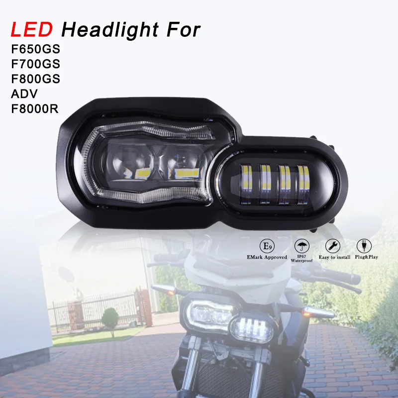 LED Projector Headlight Headlamp Angle Eye Daytime Running Light For BMW F700GS F700 F800GS Adv F800 GSA  2013-2018