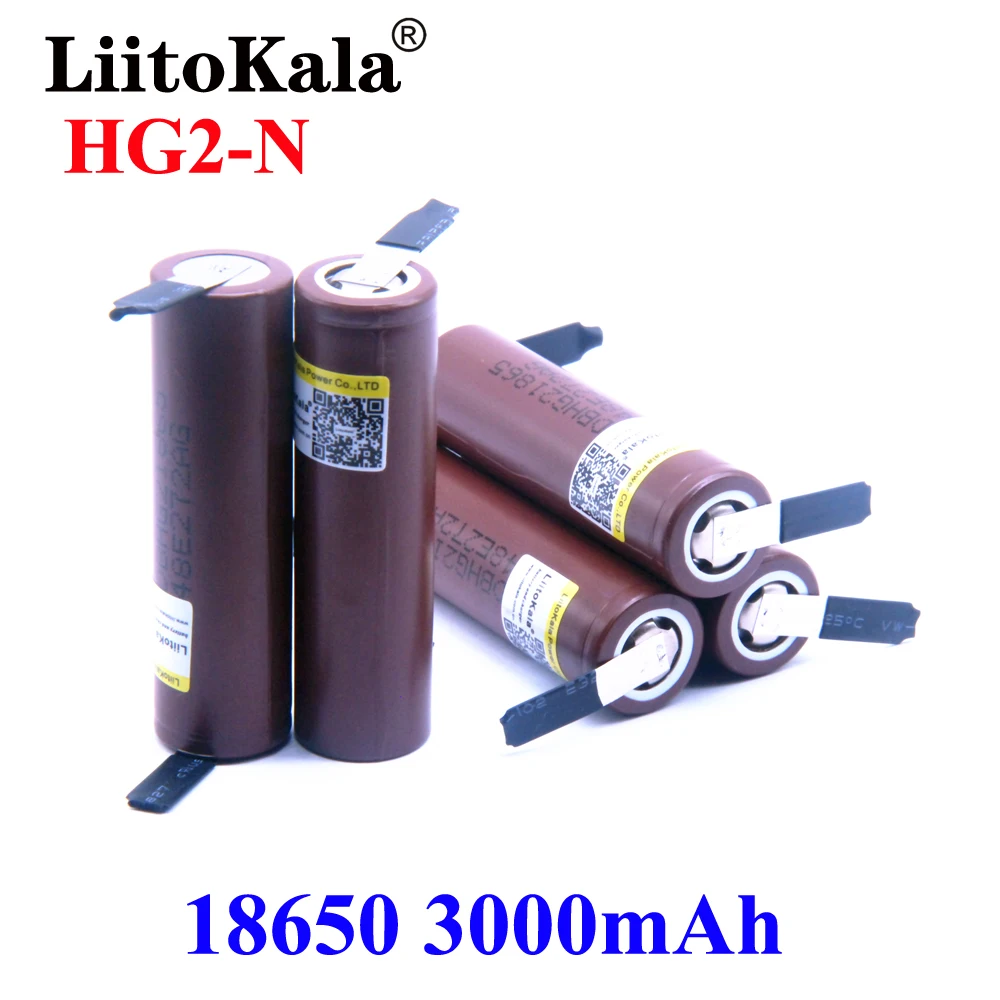 1-10pcs LiitoKala Original  for  HG2 18650 3000mAh battery 3.6V discharge 20A dedicated High power discharge +DIY Nicke