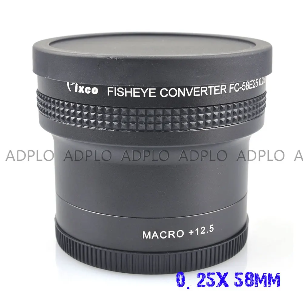 Pixco 58MM 0.25X Super Macro Wide Angle Fisheye Lens thread lens For Canon Fuji FX NIKON PENTAX DSLR SLR Camera