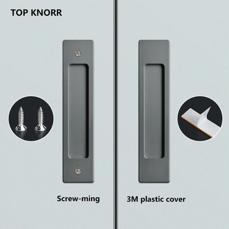 TOP KNORR Sliding Door Handle Hole-Free Kitchen Door Sticking Double-Sided Adhesive 3M Glass Door Warehouse Sliding Door Handle