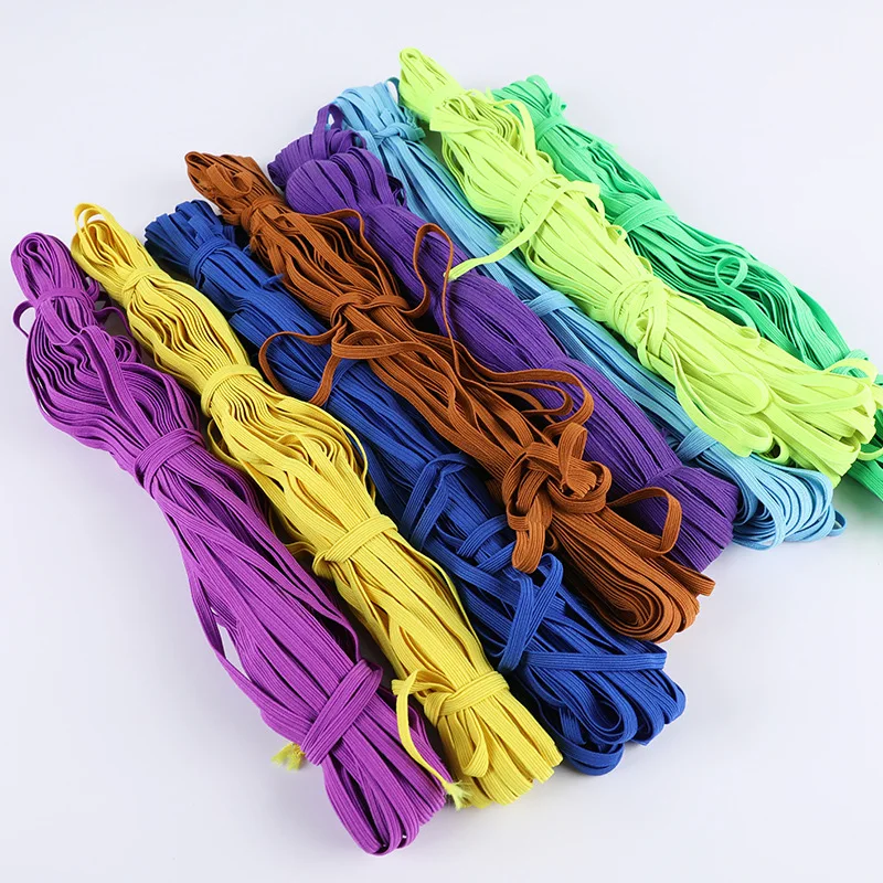 6mm Colorful High-elastic Elastic Bands Rope Rubber Band Line Spandex Ribbon Sewing Lace Trim Waist Band Garment Accessory 4y