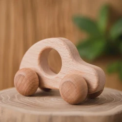 1pc Baby Wooden Car Toys Beech Stacking Blocks Cartoon Educational Montessori Toys For Children Teething Baby Birthday Gifts