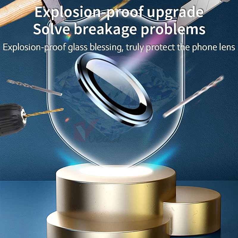 Luxury Metal Camera Lens Protector Screen Glass For iPhone 13 Pro Max 13 Mini 3D Camera Protector For iPhone 13 Pro Lens Glass