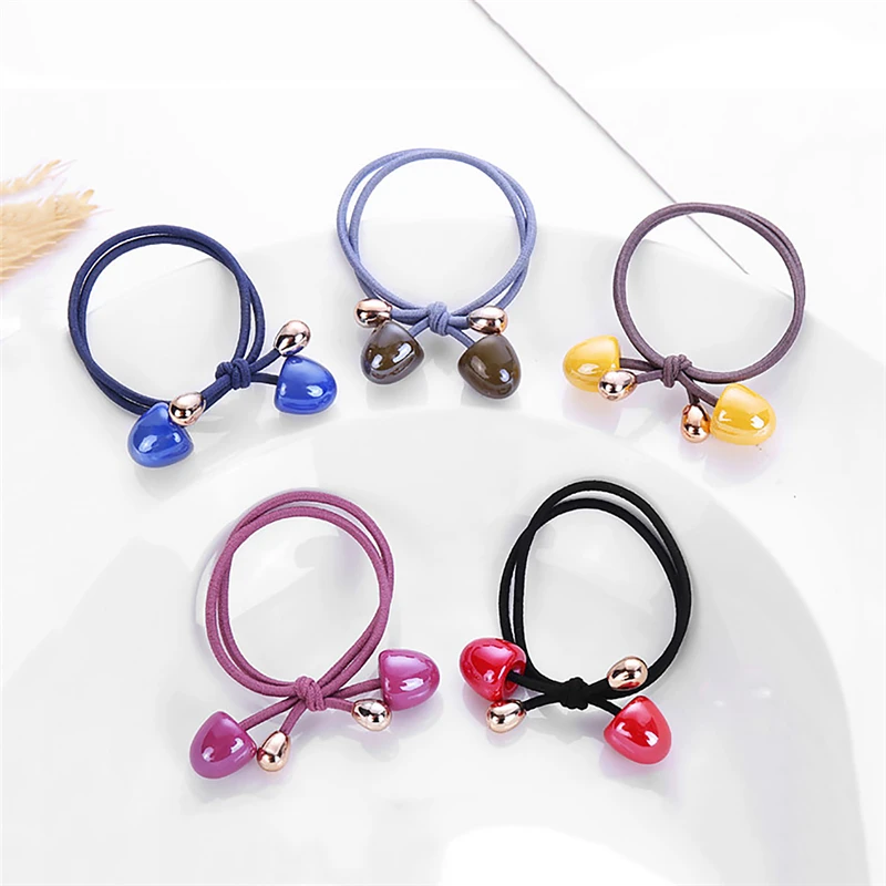 Colorful Balls Pendant Hair Bands Fashion Headband for Women Girls Bow Rubber Band Scrunchies Hair Accessories Ponytail Holder