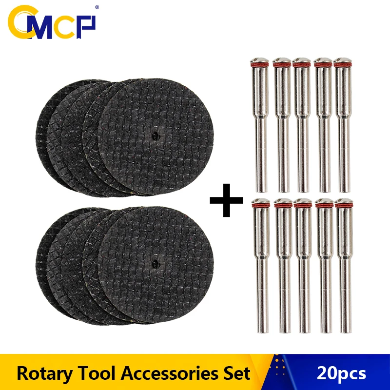 CMCP Metal Cutting Disc 20pcs Resin Cut Off Wheel with 3.0mm Mandrel for Dremel Rotary Tool Metal Cut Disc Circular Saw Blade