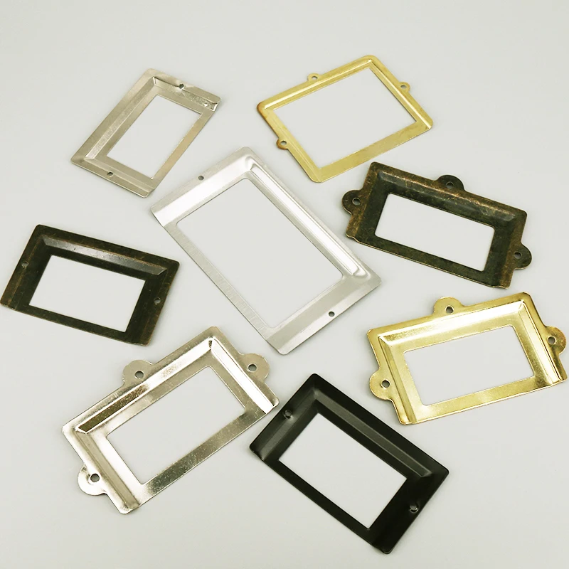 1x Vintage Style Metal Office File Cabinet Shelves Drawer Name Card Label Holder Frame with Screws