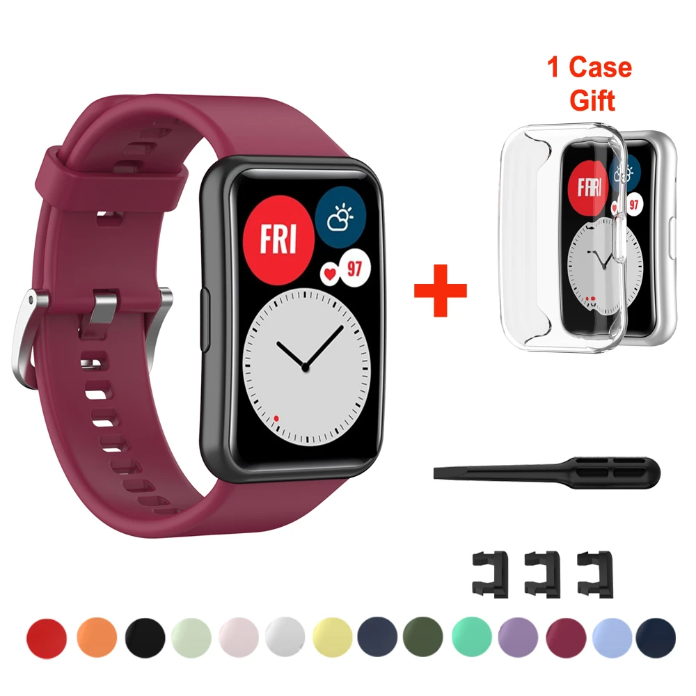 Cinturino per Huawei Watch Fit cinturino per Huawei Smart Watch Fit 2020 cinturino con custodia protettiva in TPU morbida custodia protettiva per schermo intero