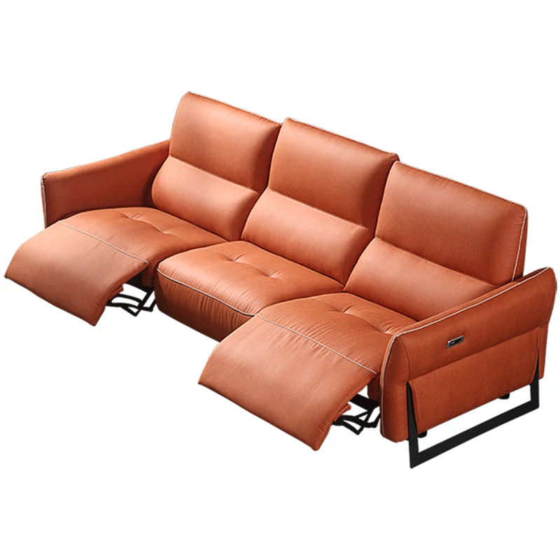 Living Room Sofa set real genuine leather sofas electric recliner salon couch puff asiento muebles de sala canape cama 1+3 seat