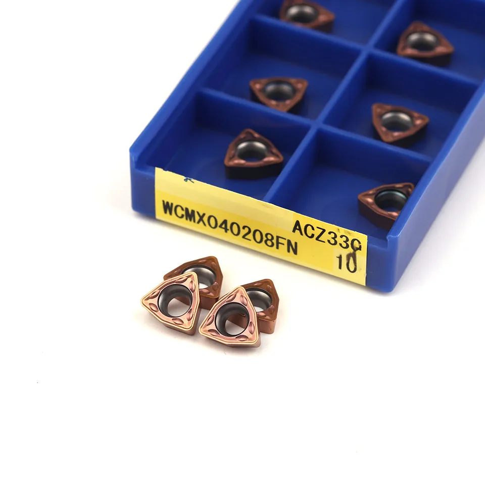 10 pcs WCMX040208 FN ACZ330 초경 공구 CNC 선반 터닝 도구 고품질 제품