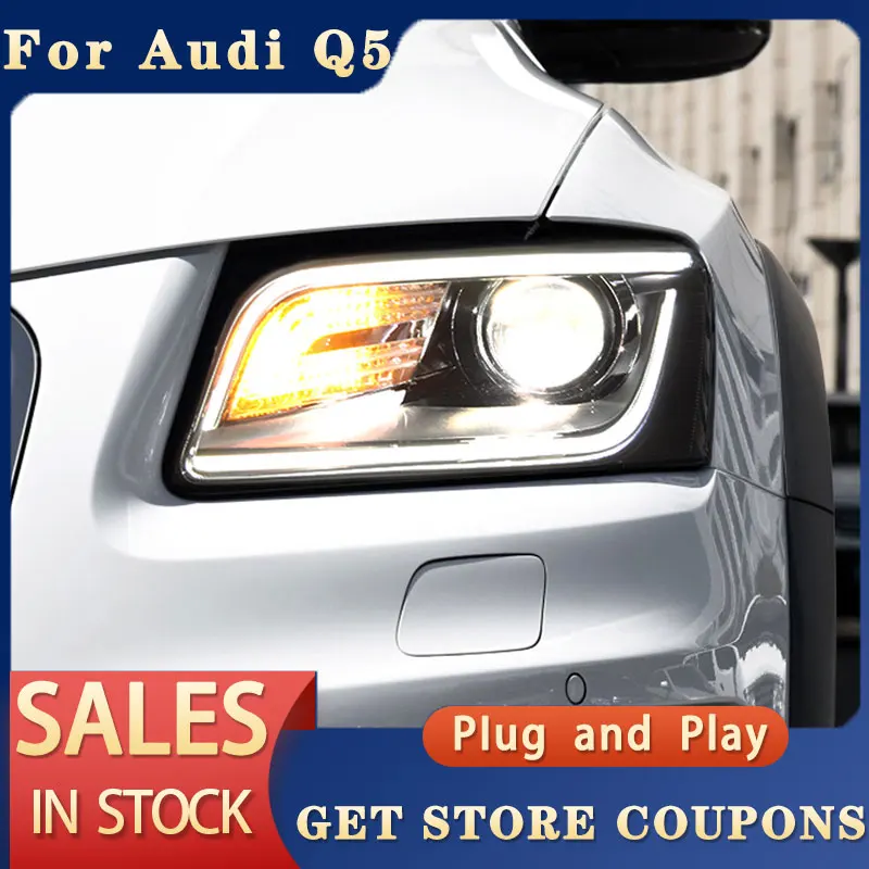 For Audi Q5 Head light 2009-2018 Q5 LED Head light Dynamic Signal Animation DRL Bi Xenon Auto Accessories