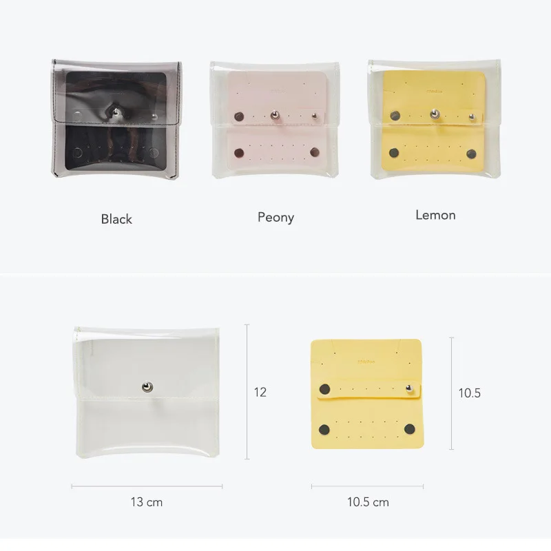 Transparent PVC Jewelry Bags 12*13cm Stud Earring Necklace Rings Leather Display Storage Packaging Accessories Collection