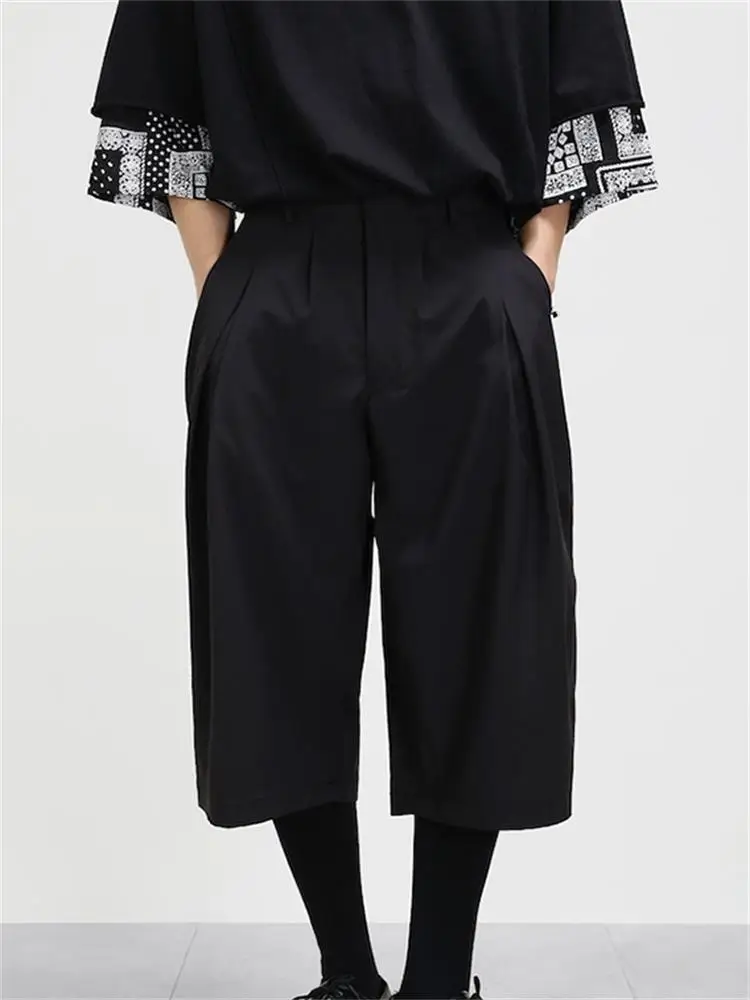 

Men's Casual Pants Wide-Legged Pants Culottes 7 Minutes Of Pants In The Spring And Autumn The New Black Loose Straight Canister