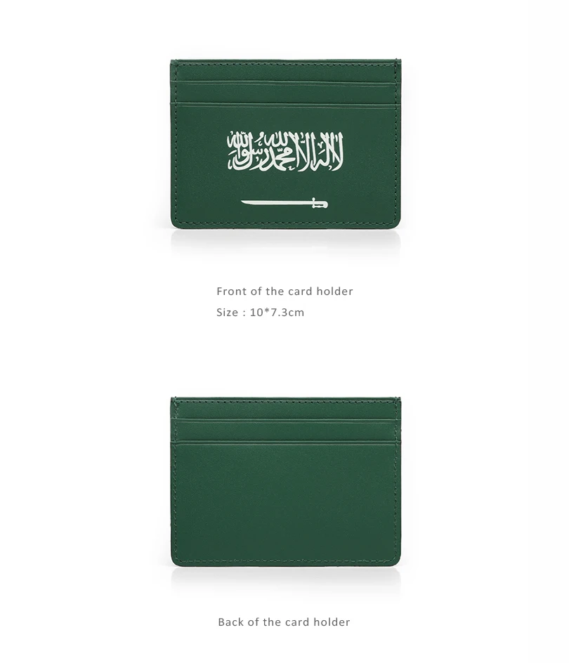 Hiram Beron Markenhandyabdeckung Grün Italienische Kuh Leder Karte Halter Fall mit Saudi-arabien Flagge Premium Leder Waren – Detail 2