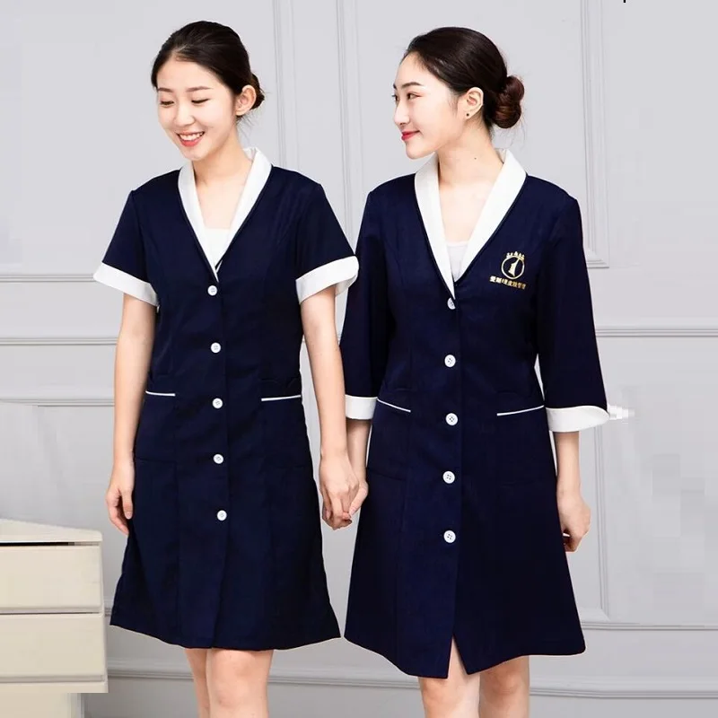 2021 New Nursing Clothes White Coat Spa Work Clothes Beauty Salon White Robe Experimental Work Clothes Frosted Uniform DD2649