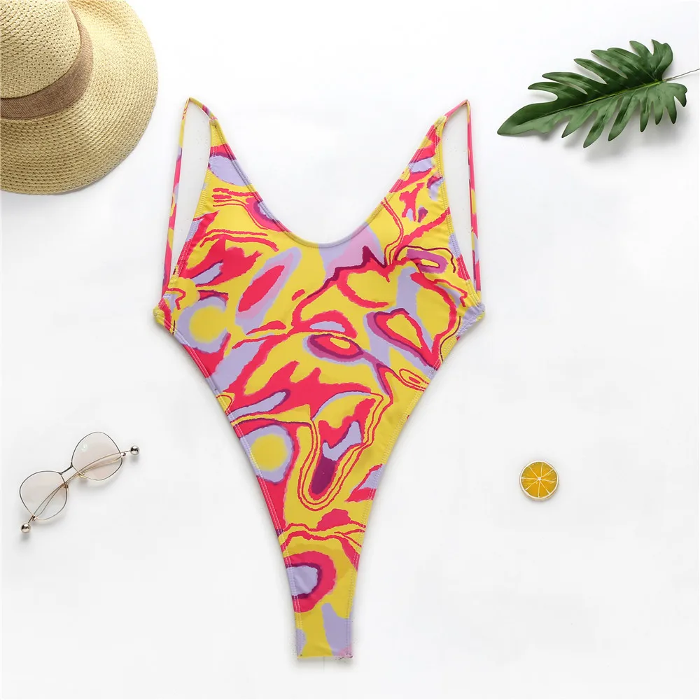 BKLD Summer Bodysuit Romper Sexy Backless Bodysuit Women Fashion Print Sleeveless 2020 Beach Hot Spaghetti Strap Swimsuit Women