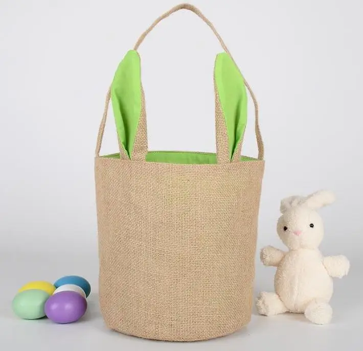 

100pcs Easter Bucket Easter Tote Bag Monogram Easter Bunny Bag with Ears Handmade Gift Bag Wholesale