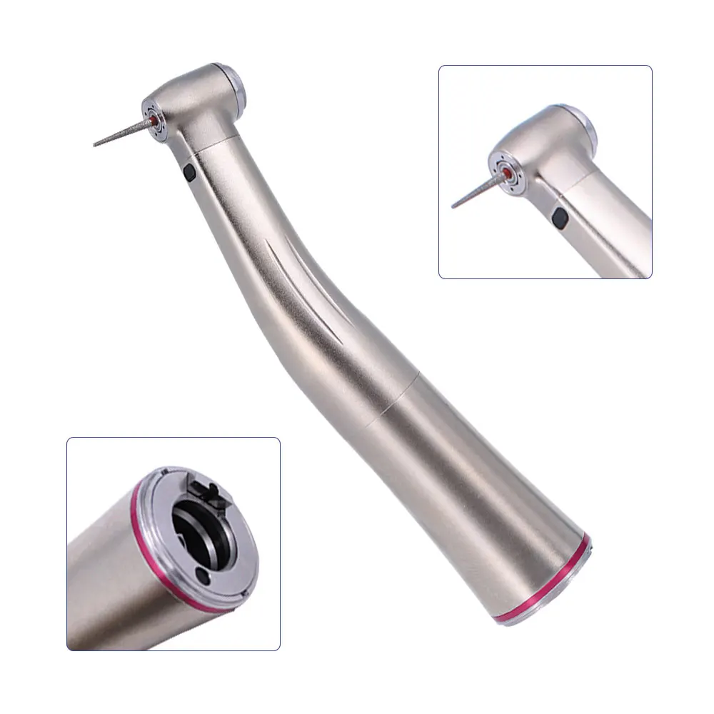 CE Approval Dental Fiber Optic Low Speed Contra Angle Handpiece 1:5 Increase Red Ring Dental Handpiece Fit Electric Motor