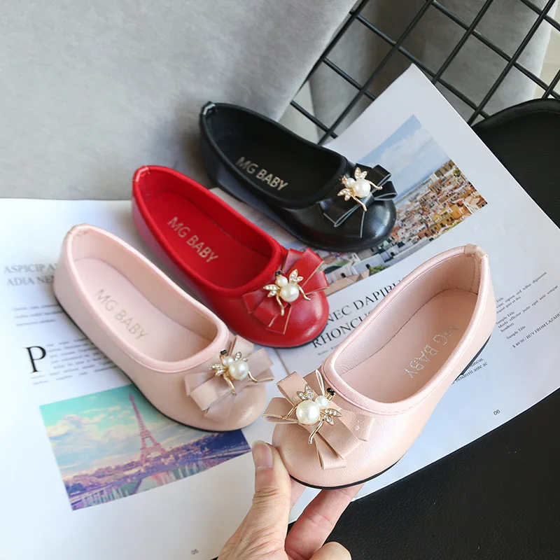 

Princess Girls Casual Shoes PU Leather Sneakers Toddler Baby Flats Beading Children Espadrilles Designer Moccasin Dress Shoes