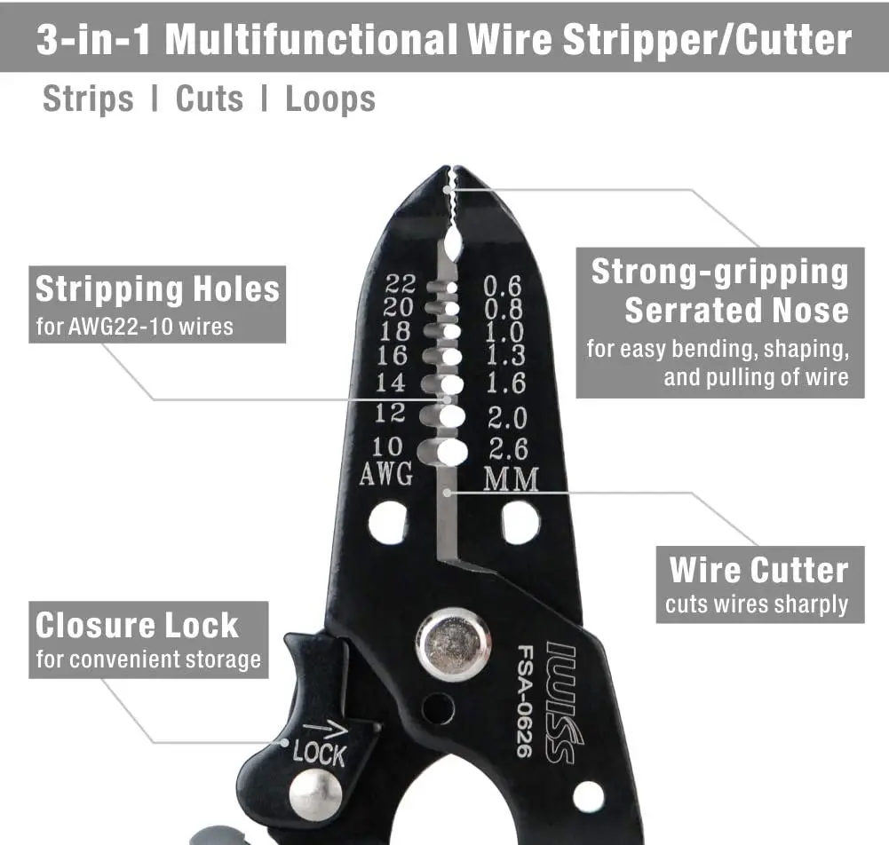 IWISS Crimper Plier Tool Kit for Crimping Open Barrel Terminals,Dupont Connector, End Sleeve Ferrules Automotive Service Kit