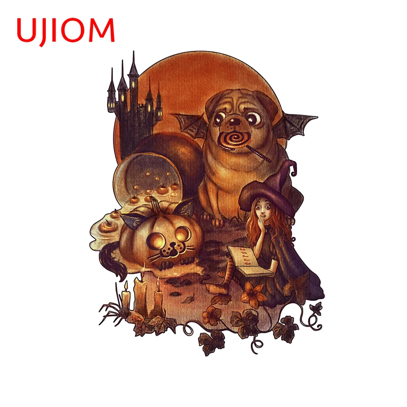 UJIOM Wallstickers Unlucky Halloween Witch Sticker Room Cartoon Decor Wallpaper House Removable PVC Decals Art Decoration