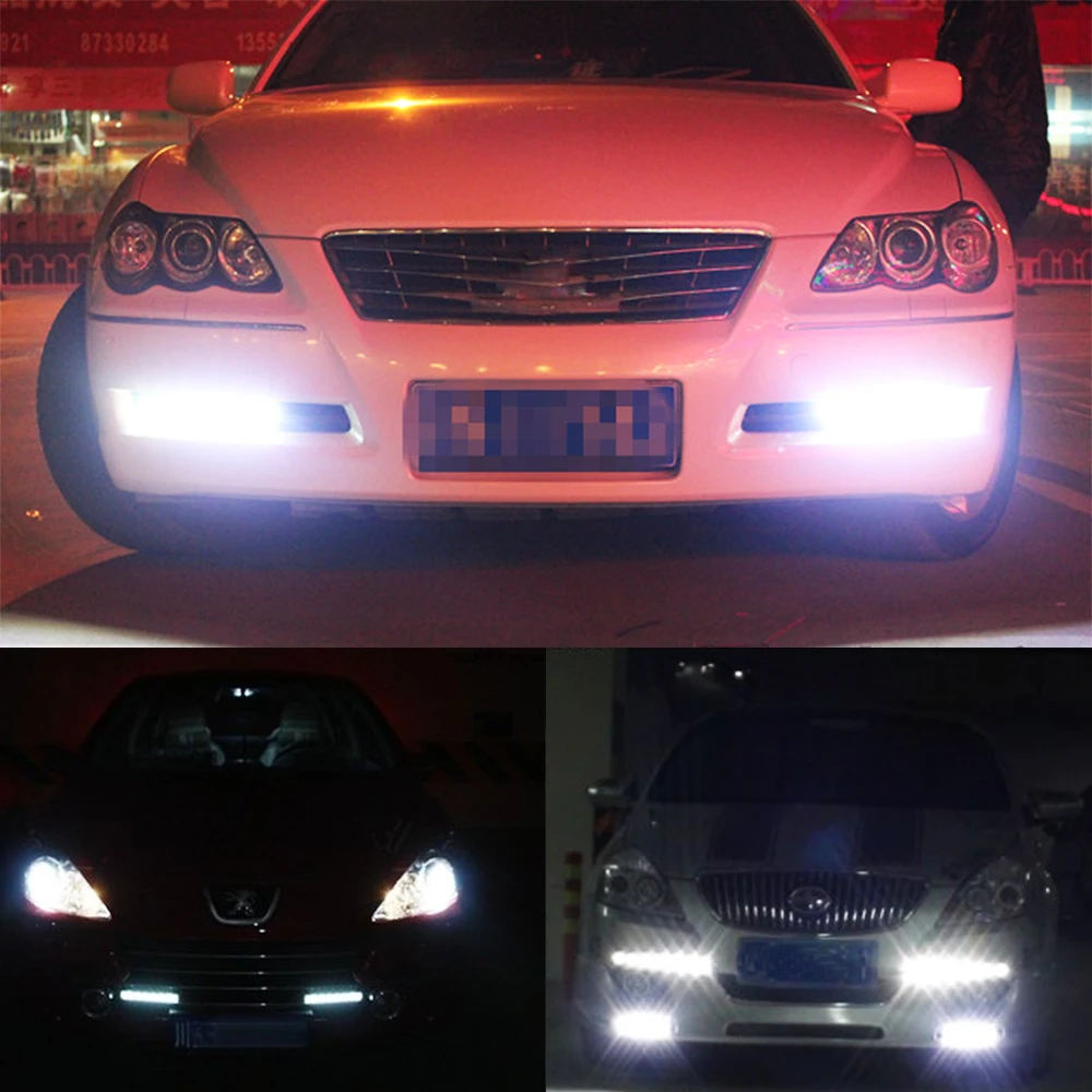 2pcs DRL Daytime Running Lights Car-styling Fog DRL Daytime Lamp DC12V 6000K Waterproof Super Bright Car Stylish Light