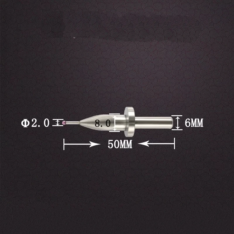 Altimetro Ago Maniglia 6mm Sonda di misurazione dell'altezza Leva in rubino Quadrante in acciaio al tungsteno Indicatore Pin 50mm Asta Gage Ball CMM