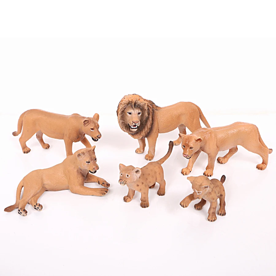 Realistic Lion Figure Family,Lions Action Toy Figures with King Lion, Lionesses Cubs Toys Collector Decoration Animal Model