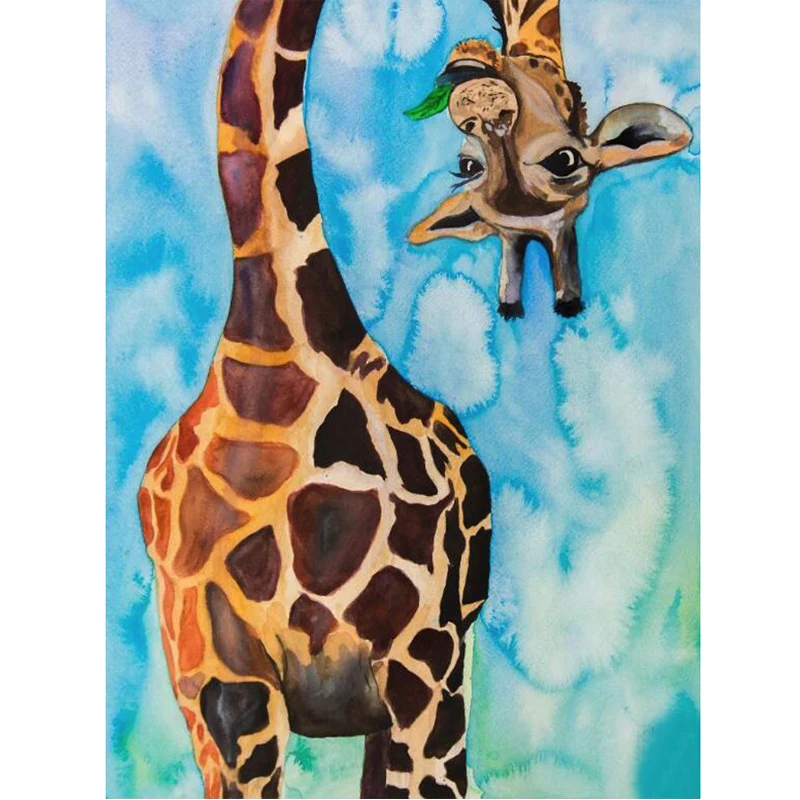 Diy full square round drill diamond painting Color giraffe mosaic embroidery sale animal 5d cross stitch kits home decorZP-2229