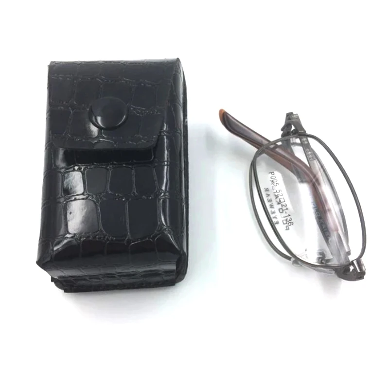 Folding Titanium Frame  Eyeglasses Men Optical Glasses Frame Optical Prescription Eyewear with case