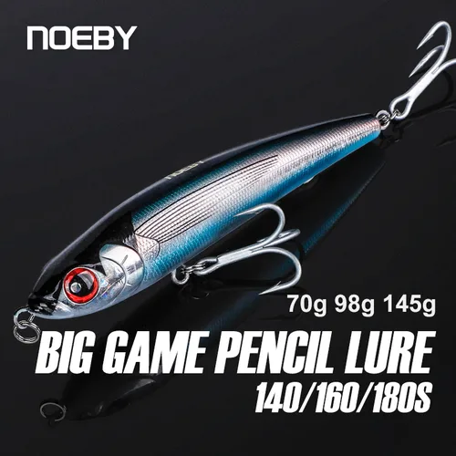 Noeby-señuelo de pesca con lápiz que se hunde, 14cm, 70g, 16cm, 98g, 18cm, 145g, Stickbait Wobblers, cebos duros artificiales para pesca de atún marino