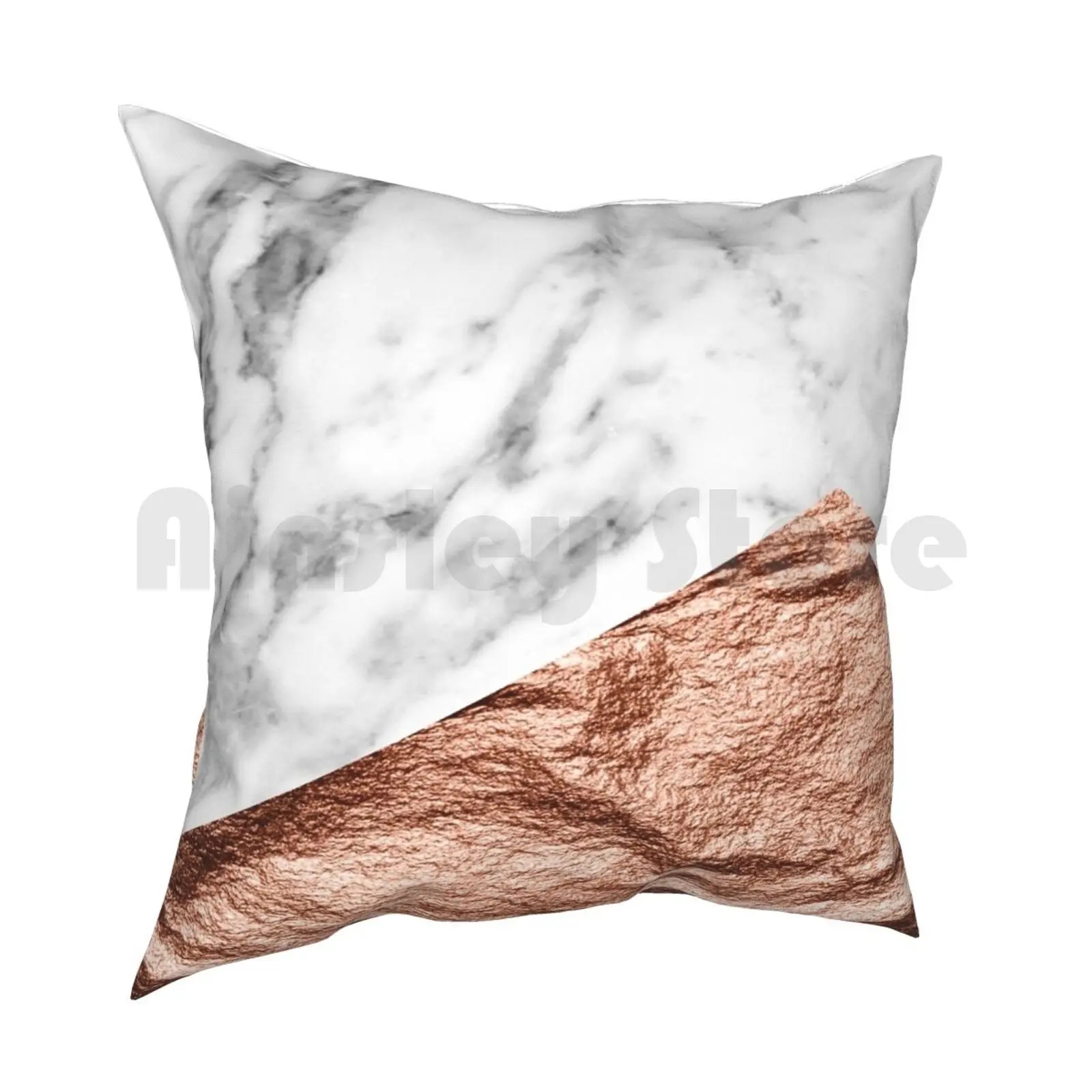 Rose Gold Foil Marble Geo Pillow Case Printed Home Soft DIY Pillow cover Marble Pink Marble Rose Gold Glitter Pink Glitter