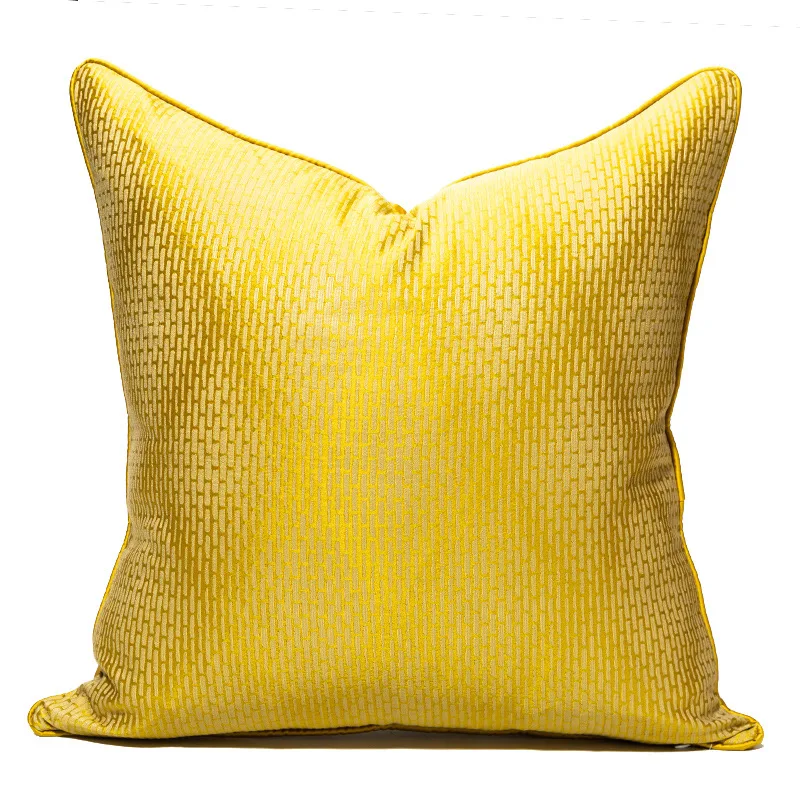 

Secret Grid Golden Yellow Pillowcase Square Hug Pillowcase Sofa Cover Household Goods Polyester Material Simple