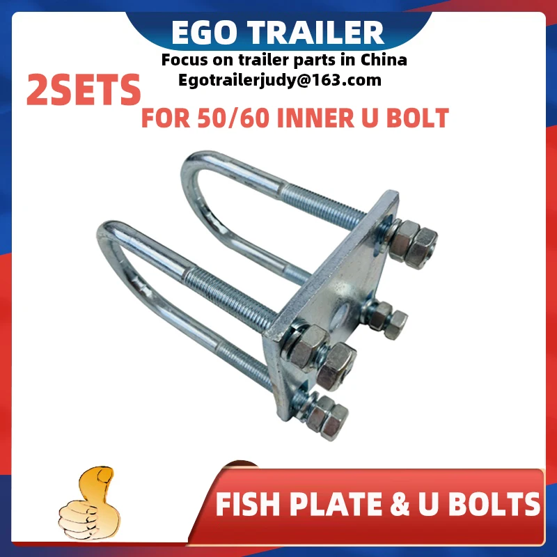 EGO 2setsTrailer Axle Fish Plate 60mm Spring 50mm Wide 8mm Thick 100x100mm LEAF SPRING PARTS