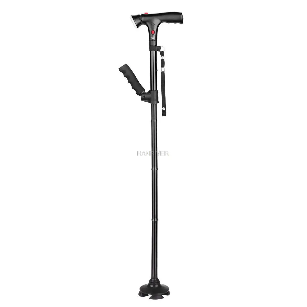 Elderly Foldable Telescopic Crutch Foldable Crutch LED Reliable Walking Cane Supporting Crutch for Elderly Walking