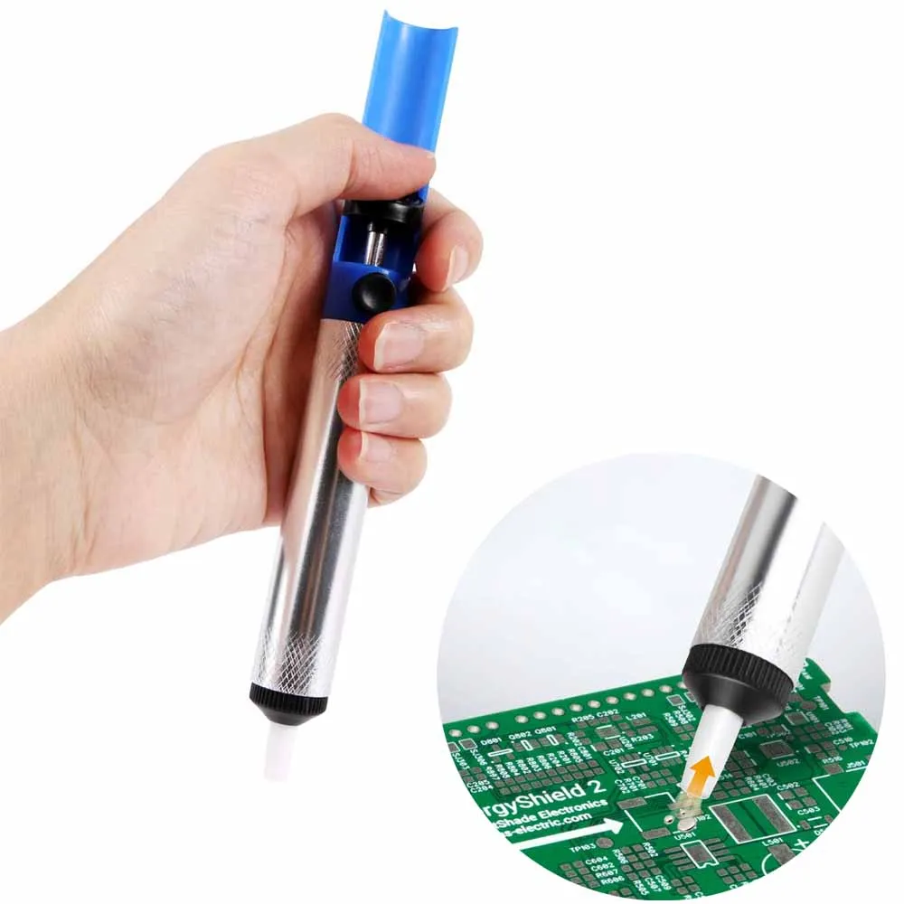 

Aluminum Metal Desoldering Pump Suction Tin Gun Soldering Sucker Pen Removal Vacuum Soldering Iron Desolder Hand Welding Tools