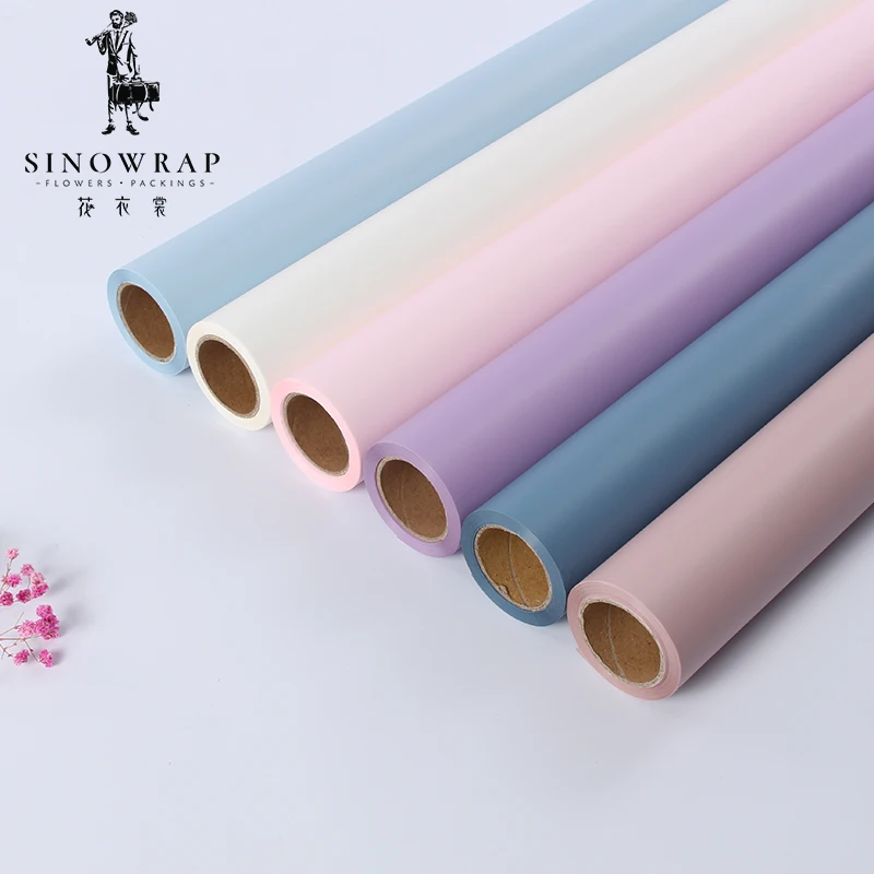 Sinowrap Floral Wrapping Paper 58CM*20M Translucent Decoration Fresh Cut Flowers Packing Solid-Colored Wrapping Paper Roll