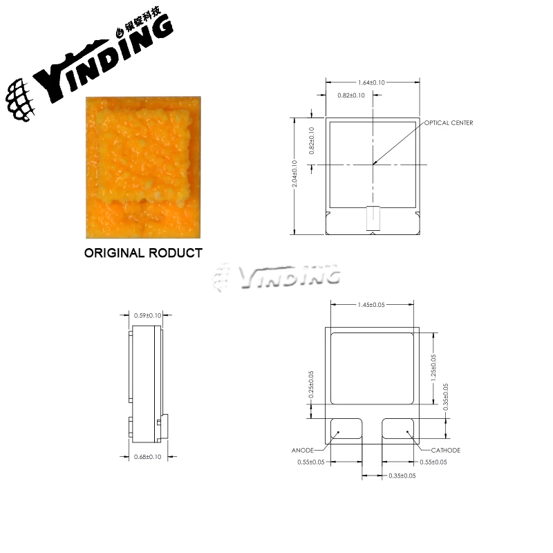 20 pz YINDING gm A2016-V45 5W ad alta potenza LED diodo luminescente 2016 ambra luce auto indicatori di direzione sorgente luminosa fendinebbia