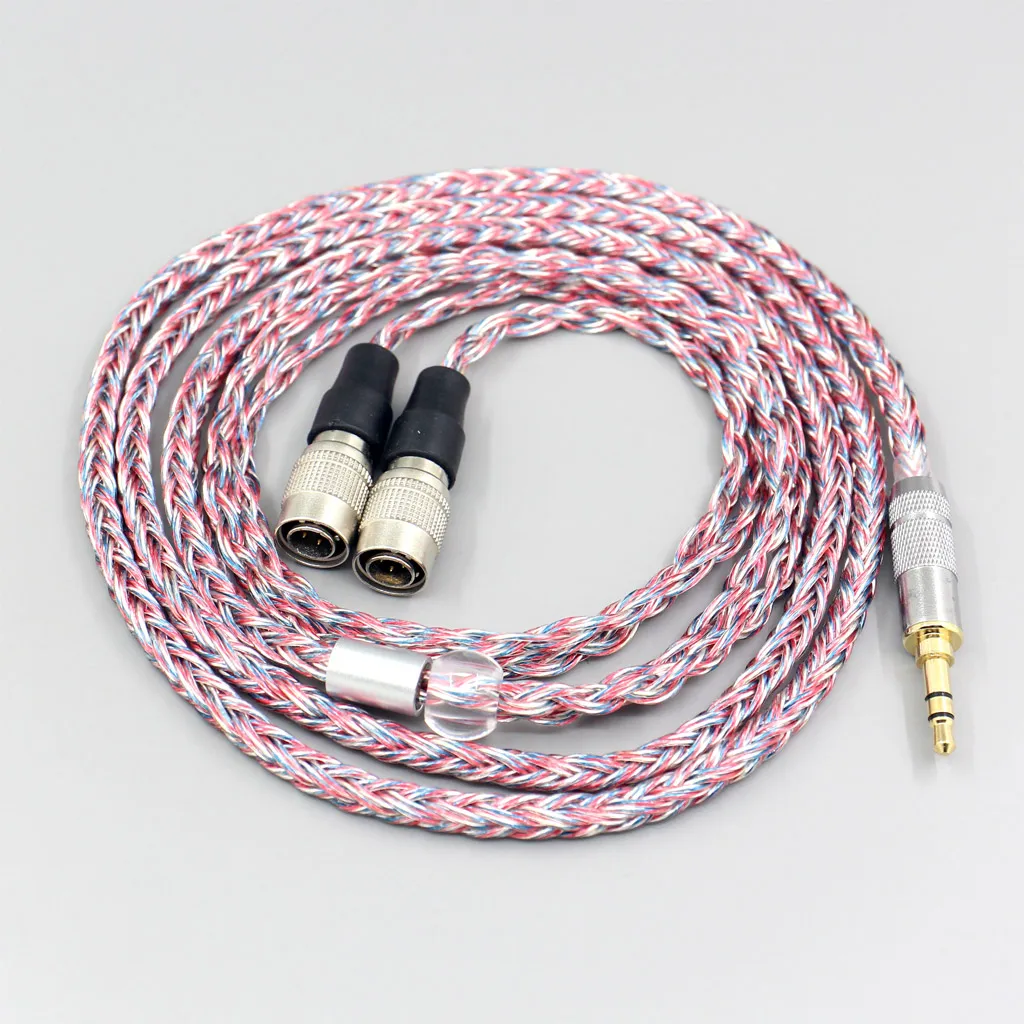 LN007583 16 Core Silver OCC OFC Mixed Braided Cable For Mr Speakers Alpha Dog Ether C Flow Mad Dog AEON headphone Earphone