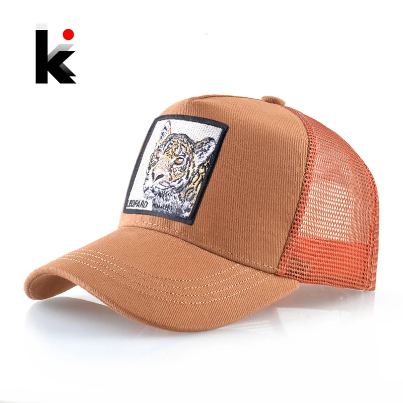 Mesh Trucker Caps Men Snapback Baseball Cap Women Streetwear Animal Patch Hat Fashion Hip Hop Casquette Breathable Visor Hats