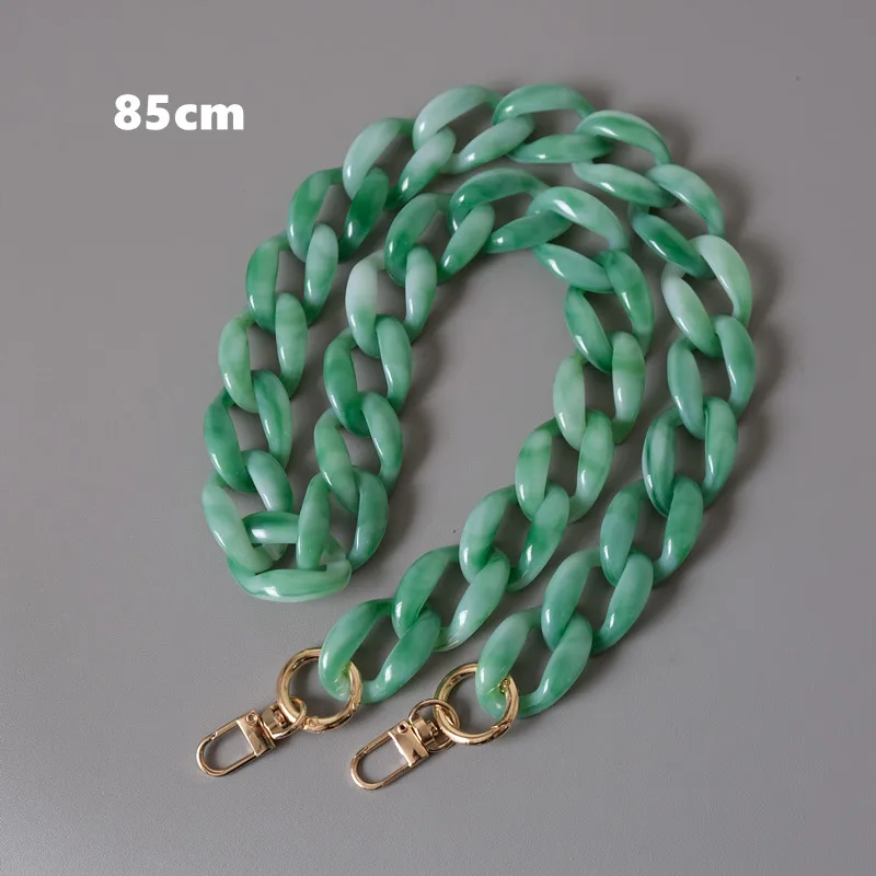 Piezas de accesorios de bolso de mano para mujer, cadena de resina acrílica verde, correa de lujo, cadena de asa de embrague de hombro para mujer,