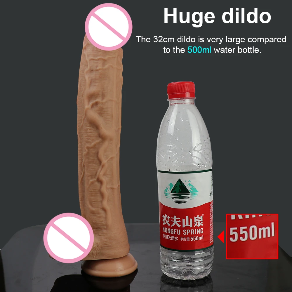 Huge Dildo Erotic Soft Double-layer Silicone Long Dildos Realistic Penis Suction Cup Dick Anal Orgasm Adult Sex Toys for Woman