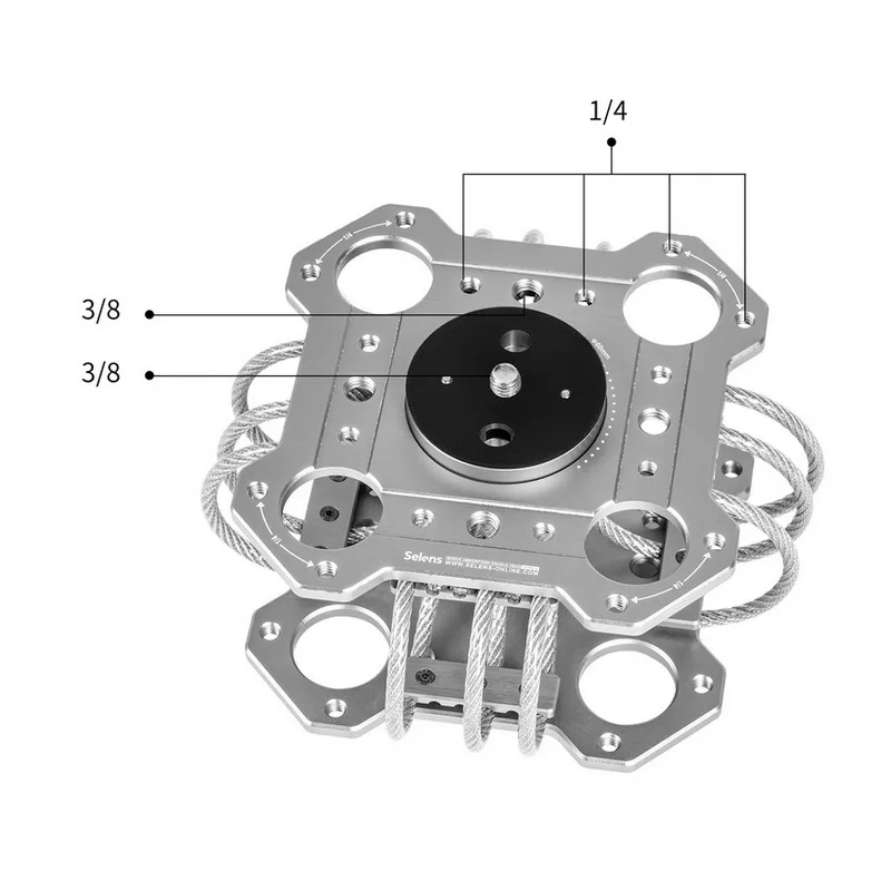 Ammortizzatore in lega di alluminio Selens per supporto a ventosa per auto per Ronin S Gimbal per dslr gimbal antenna corda in acciaio inossidabile