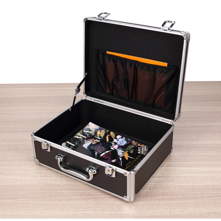 1PC Aluminum Tool Holder Box Case Flight Briefcase With Passwords / Key Locked, Equipment Cosmetic Makeup Manicure Storage Case